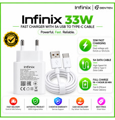 Infinix 33W Fast Charger with 5A USB to Type-C Cable