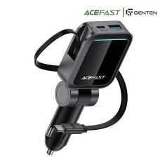 ACEFAST B26 60W Car Charger with Retractable USB-C Cable