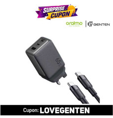 Oraimo OCW-7652E+116CC HyperGaN 65W GaN Wall Charger Kit with 100W Type-C Cable