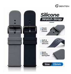Classic Silicone Smart Watch Strap with Quick Release Buckle - 22mm