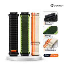 Premium Woven Nylon Smart Watch Strap with Quick Release Connector - 22mm